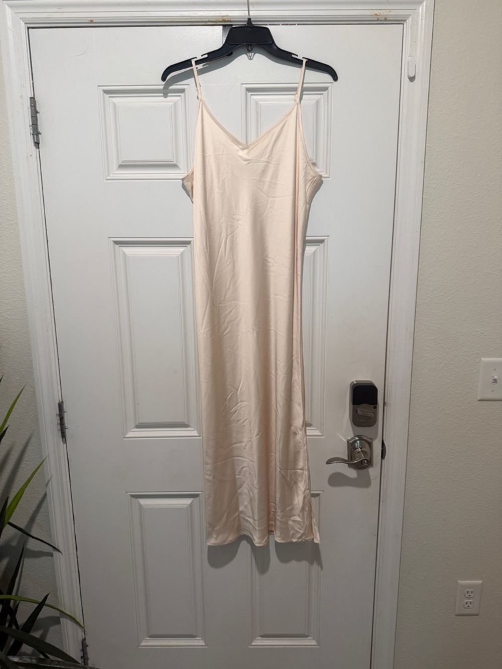 Satin Slip Dress in Light Blush